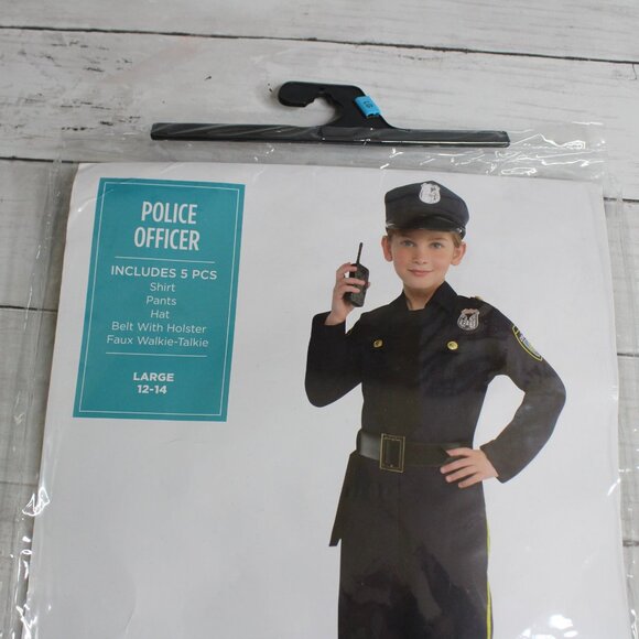 Cosplay Halloween Costume Boy's Size L 12-14 Police Officer Uniform Set - Picture 6 of 10